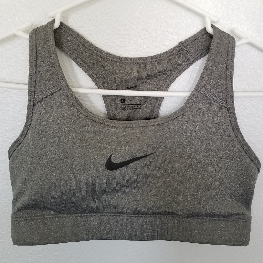 Nike Dri-Fit Solid Gray Sports Bra Size Small